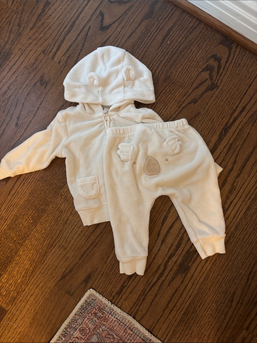 6 month Koala terry Cozy Cream Baby Hoodie & Pants Set